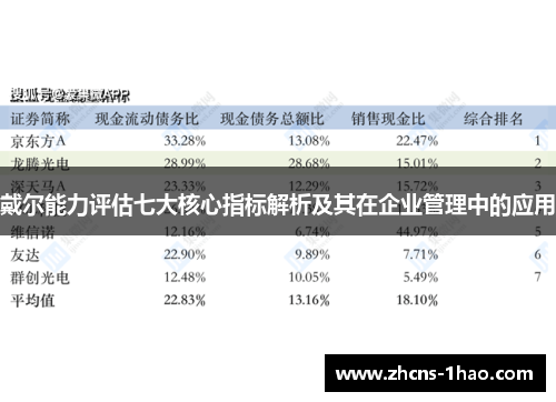 戴尔能力评估七大核心指标解析及其在企业管理中的应用
